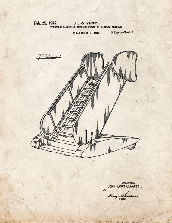 Airplane Airstairs Patent Print