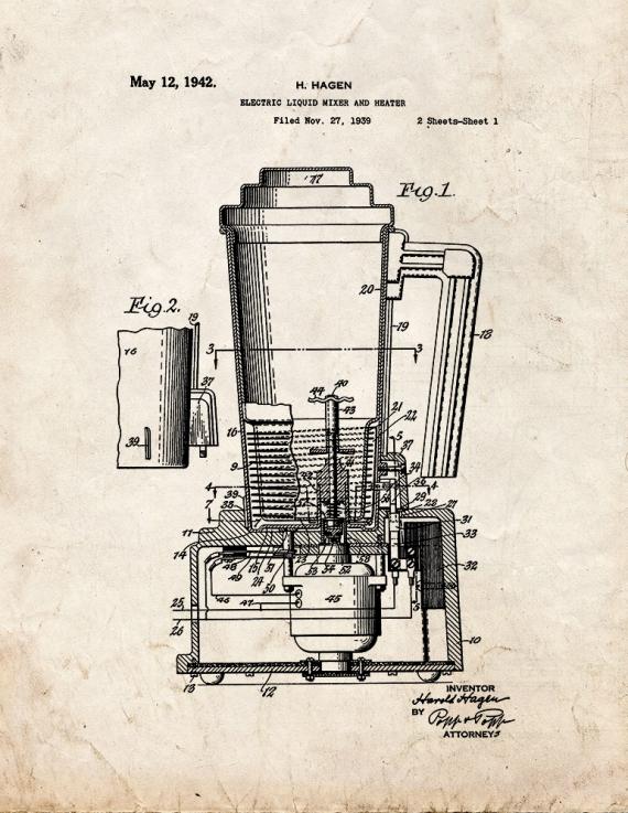 Electric Liquid Mixer and Heater Patent Print