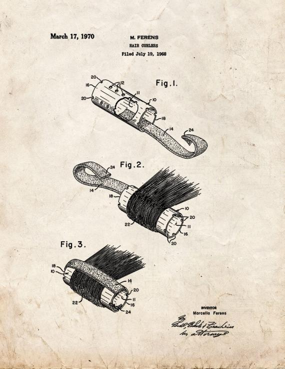 Hair Curlers Patent Print