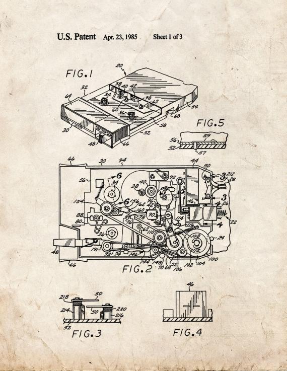 8-track Cassette Adaptor Patent Print