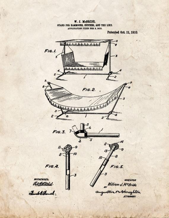 Hammock Patent Print