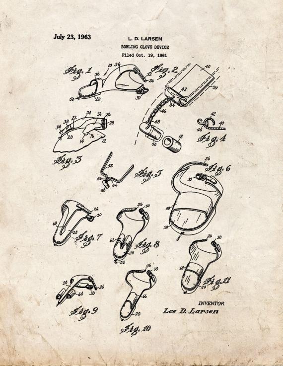 Bowling Glove Device Patent Print