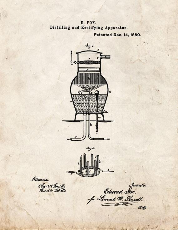 Distilling And Rectifying Apparatus Patent Print