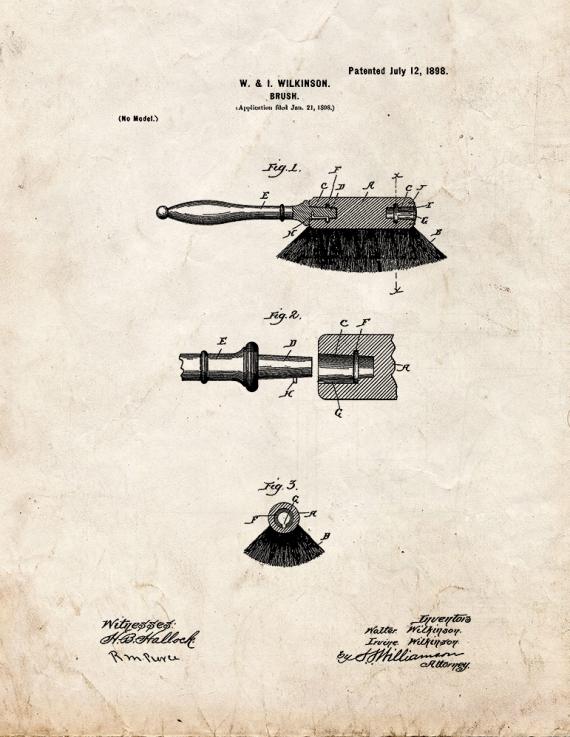Brush Patent Print