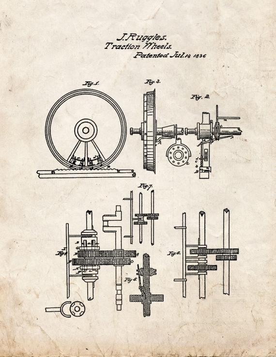 Locomotive Steam-engine For Rail And Other Roads Patent Print
