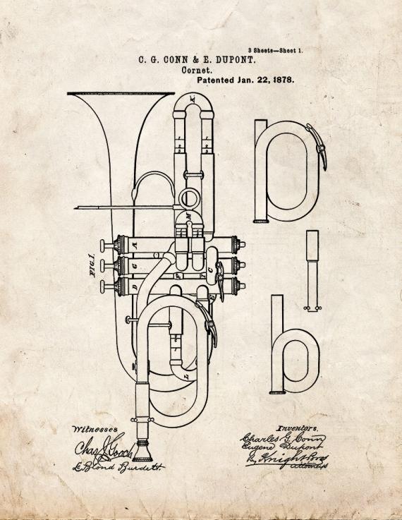 Cornet Patent Print
