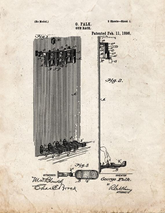 Gun Rack Patent Print