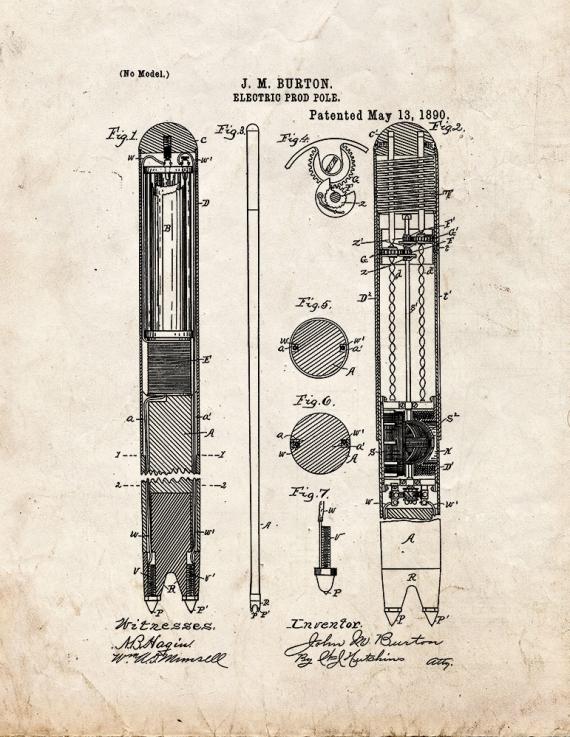 Electric Prob Pole Patent Print