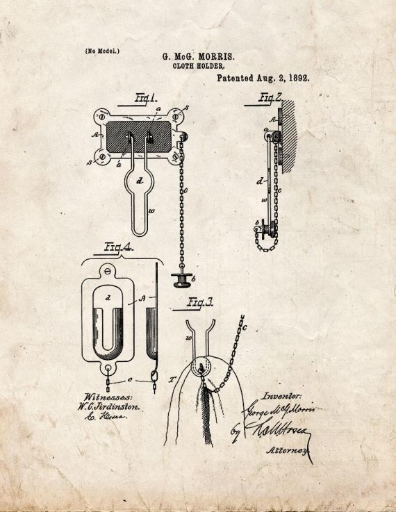 Cloth Holder Patent Print