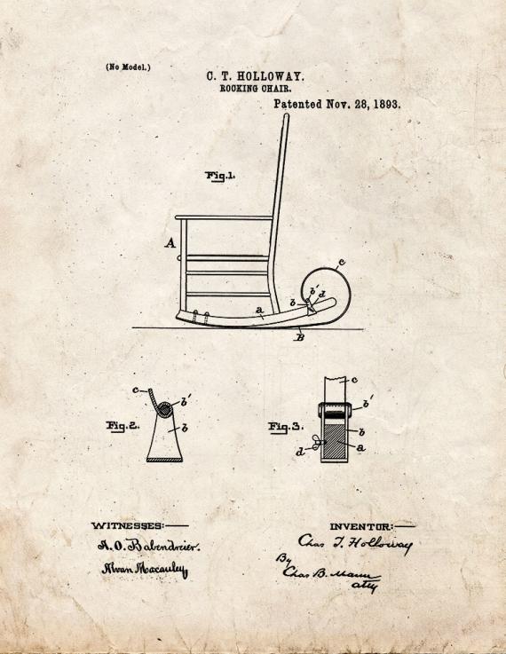 Rocking Chair Patent Print