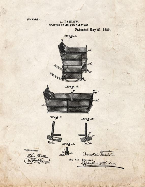 Rocking Chair And Carriage Patent Print