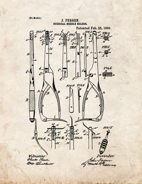 Surgical Needle Holder Patent Print