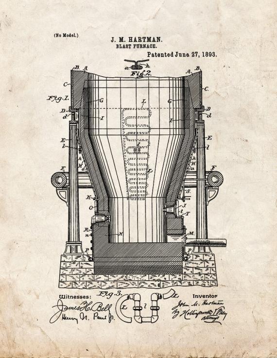 Blast Furnace Patent Print