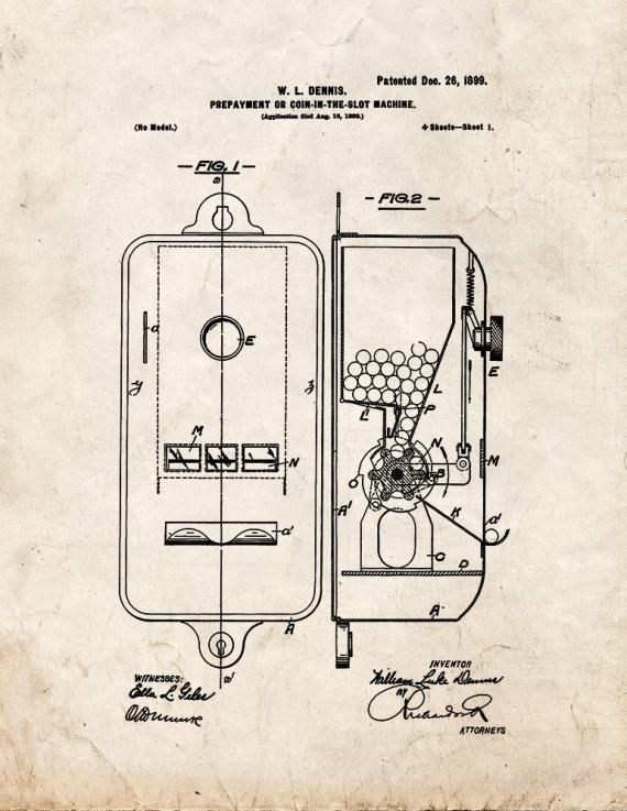 Gumball Machine Patent Print