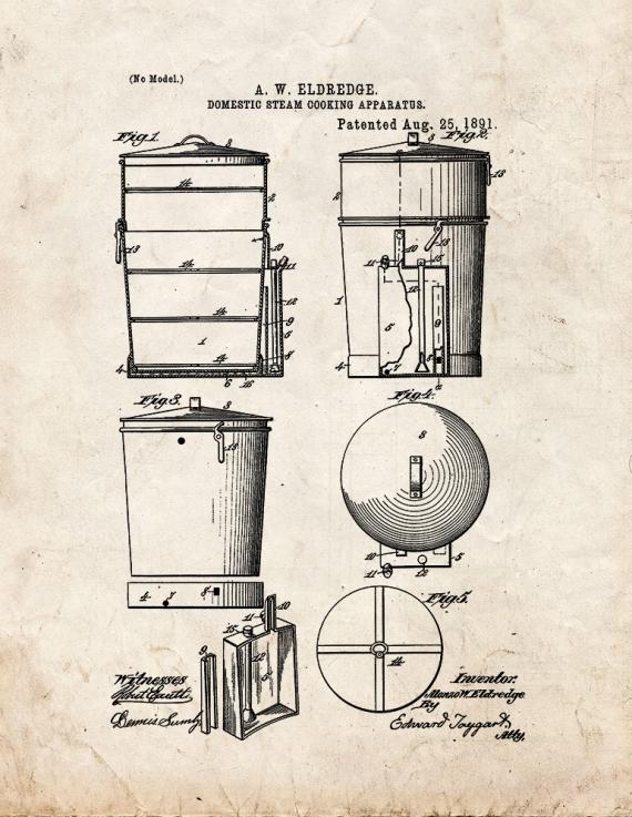 Domestic Steam Cooking Apparatus Patent Print
