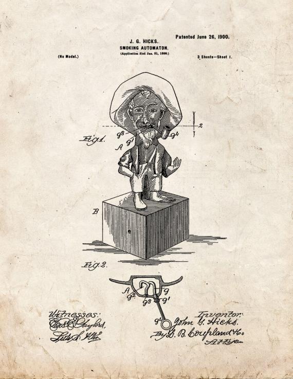 Smoking-automaton Patent Print