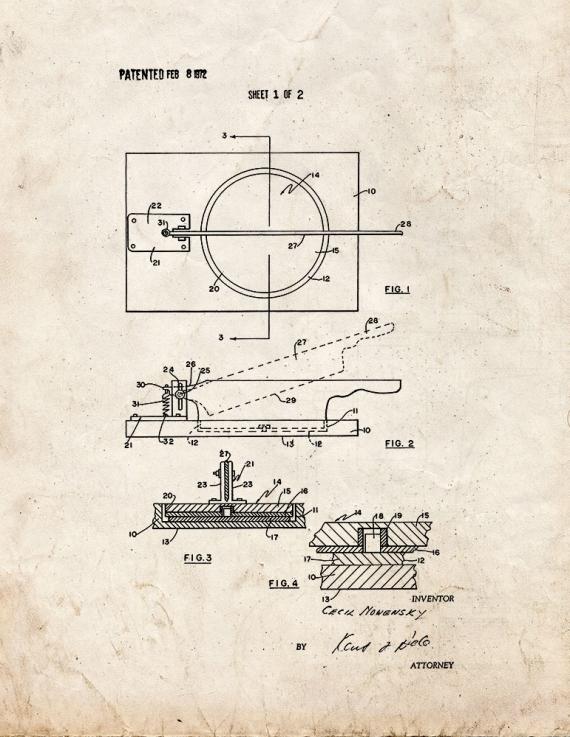 Cutter for Pizza Pies Patent Print