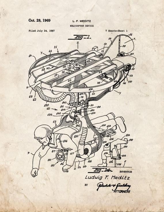 Helicopter Device Patent Print