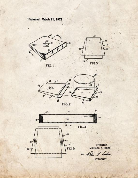 Pizza Container Patent Print