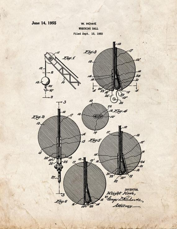 Wrecking Ball Patent Print