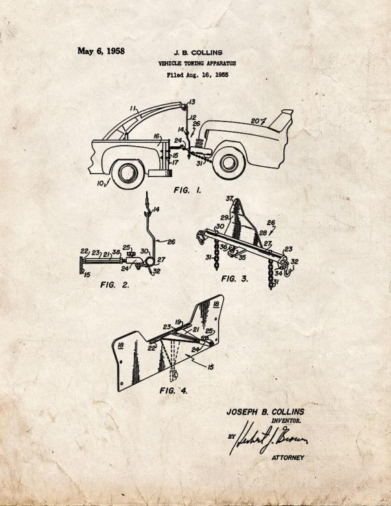 Tow Truck Patent Print