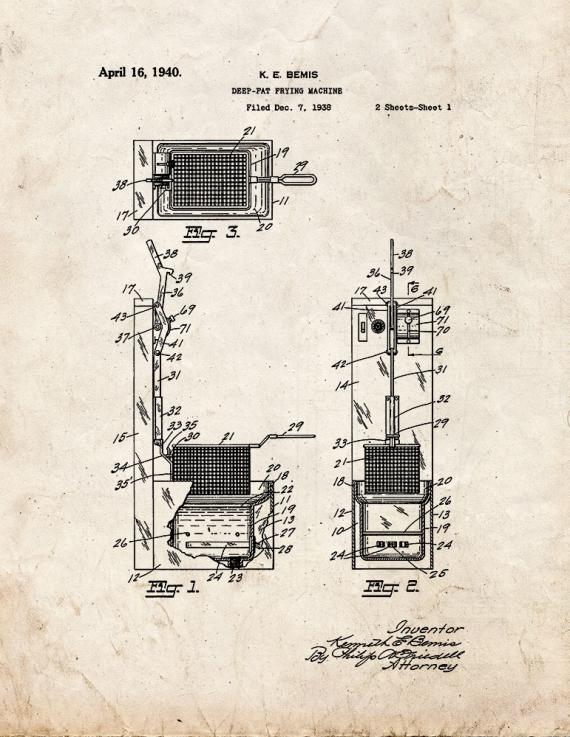Deep-fat Frying Machine Patent Print
