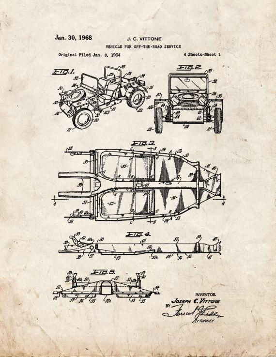Vehicle For Off-the-road Service Patent Print