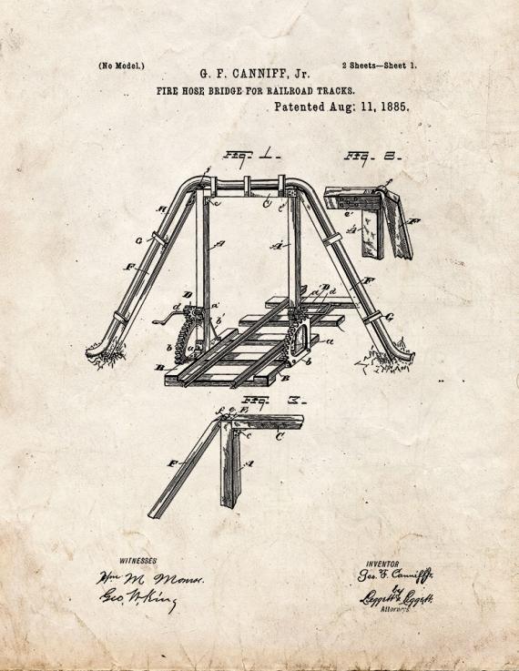 Fire Hose Bridge For Railroad Tracks Patent Print