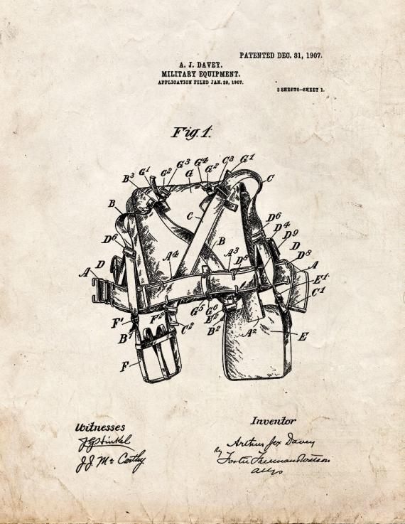 Military Equipment Patent Print