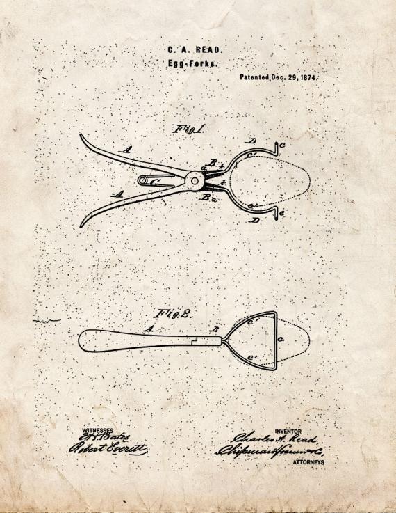 Egg Forks Patent Print