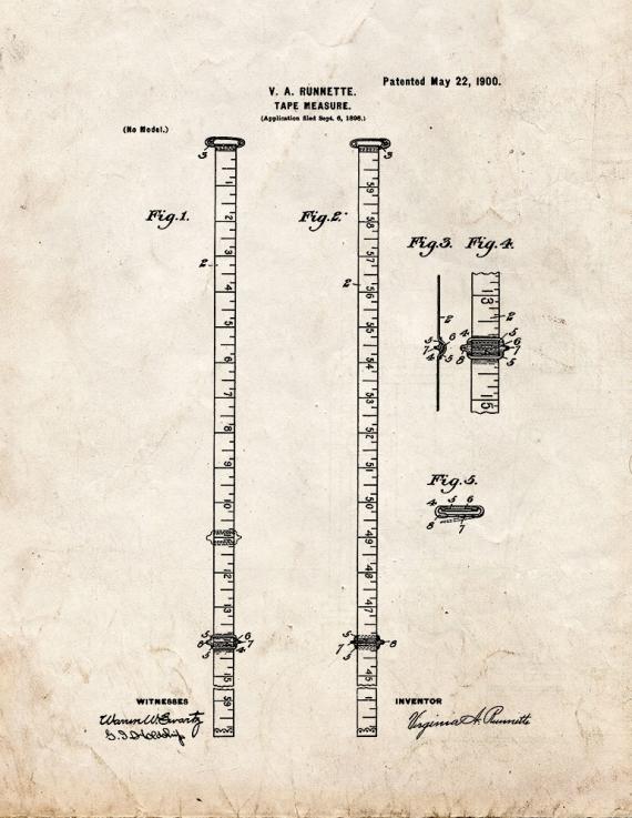 Tape Measure Patent Print