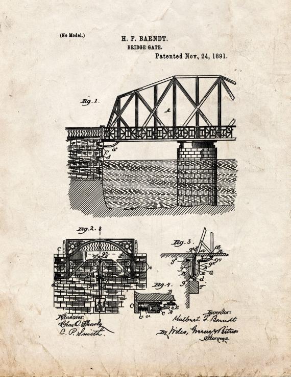 Bridge Gate Patent Print