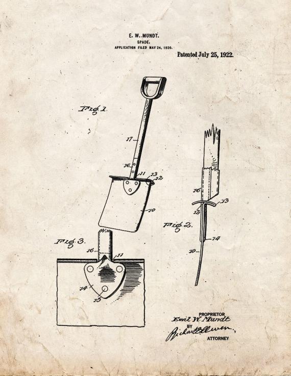 Garden Spade Patent Print