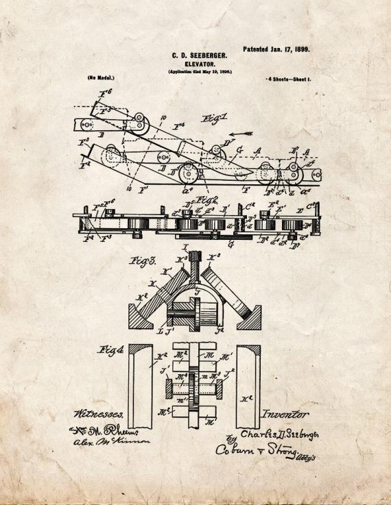 Escalator Patent Print