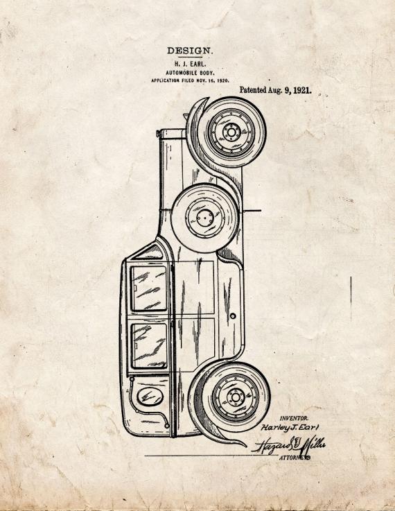 Automobile Body Patent Print