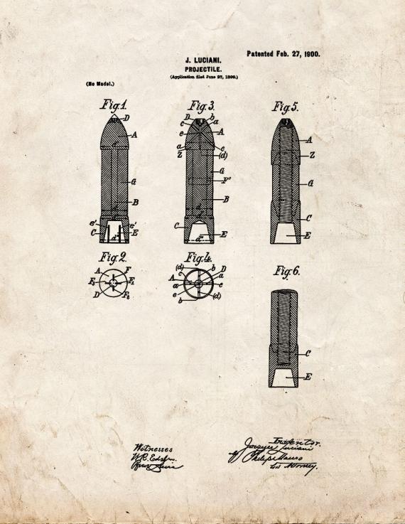 Projectile Patent Print