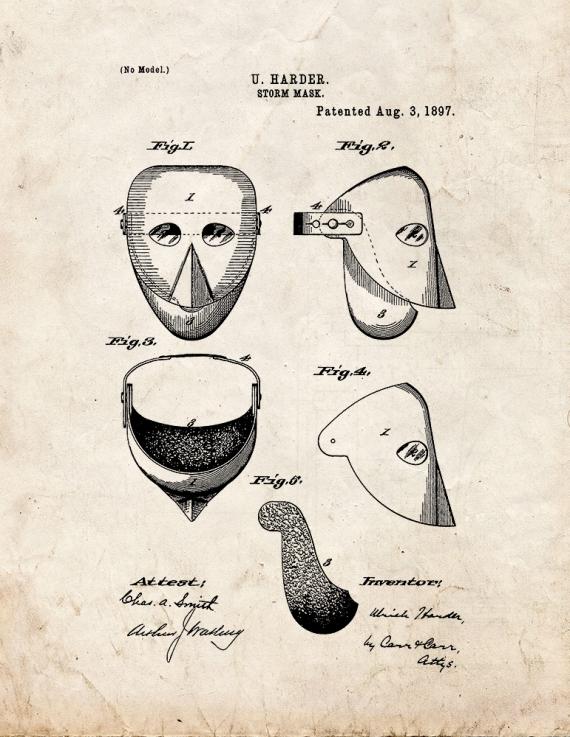 Storm Mask Patent Print