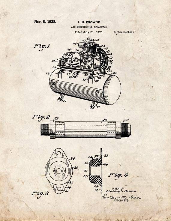 Air Compressing Apparatus Patent Print