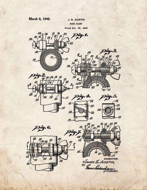 Hose Clamp Patent Print