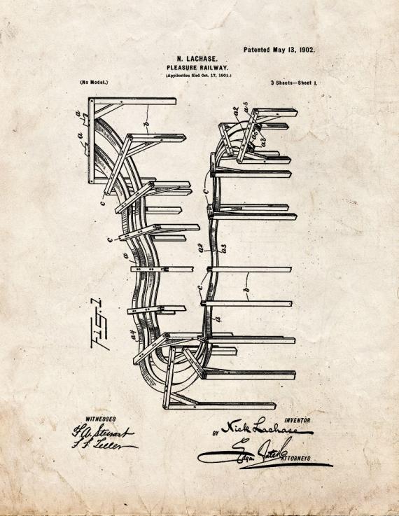 Amusement Ride Patent Print