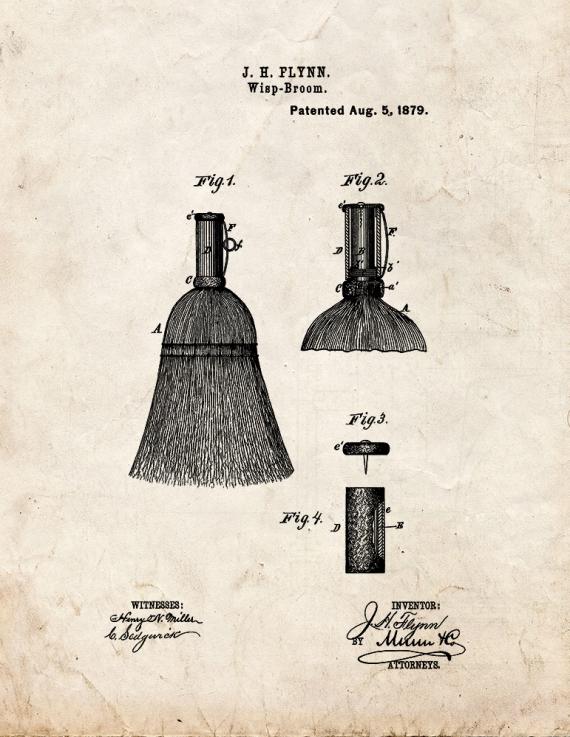 Broom Patent Print