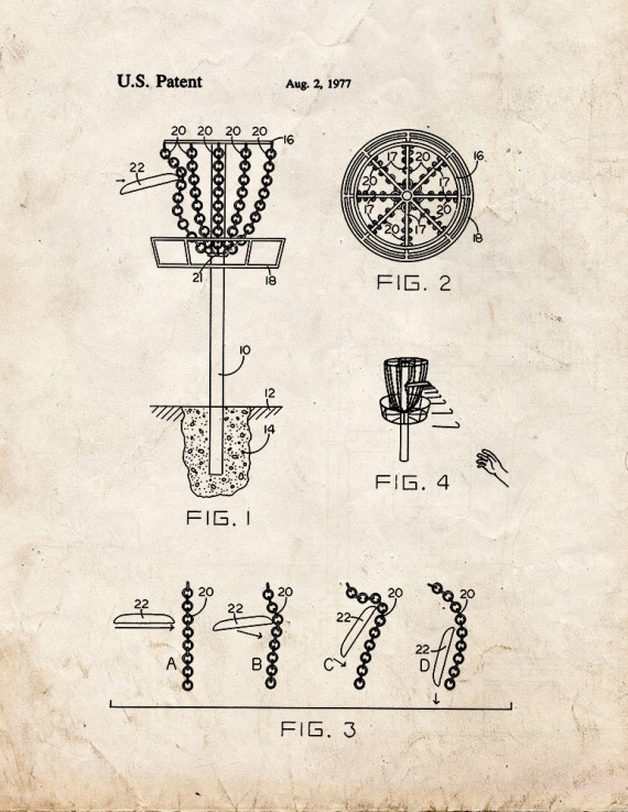 Flying Disc Entrapment Device Patent Print