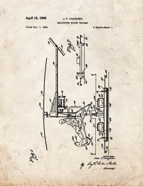 Helicopter Flight Trainer Patent Print