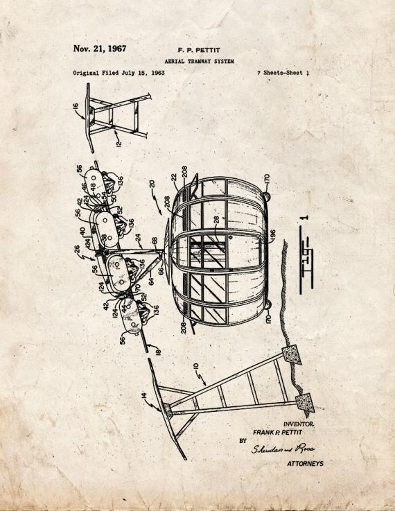 Aerial Tramway System Patent Print