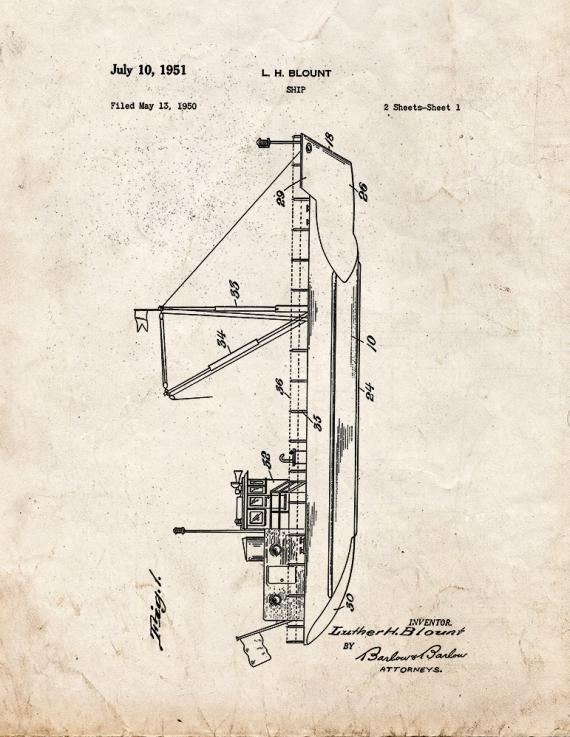 Ship Patent Print