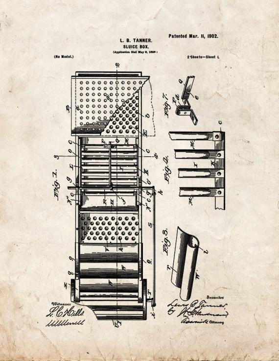 Sluice Box Patent Print