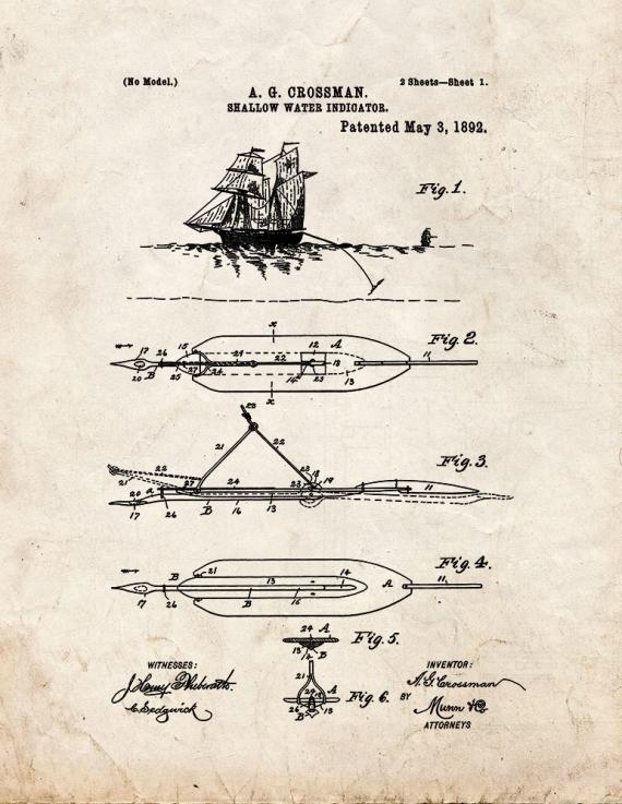 Shallow Water Indicator Patent Print