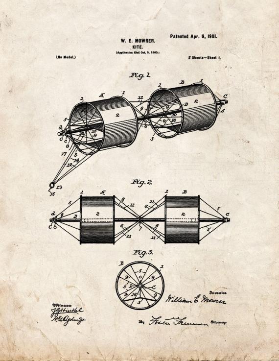 Kite Patent Print