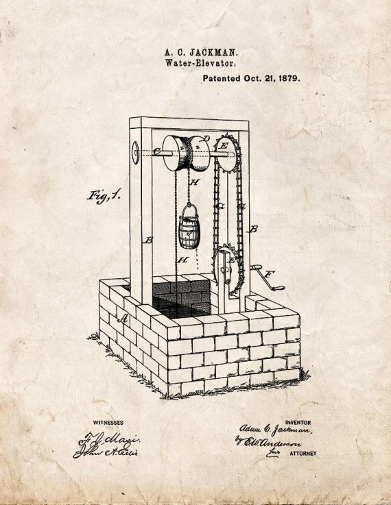 Water Elevator Patent Print