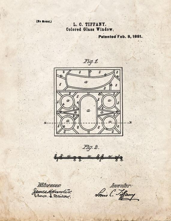 Colored Glass Window Patent Print